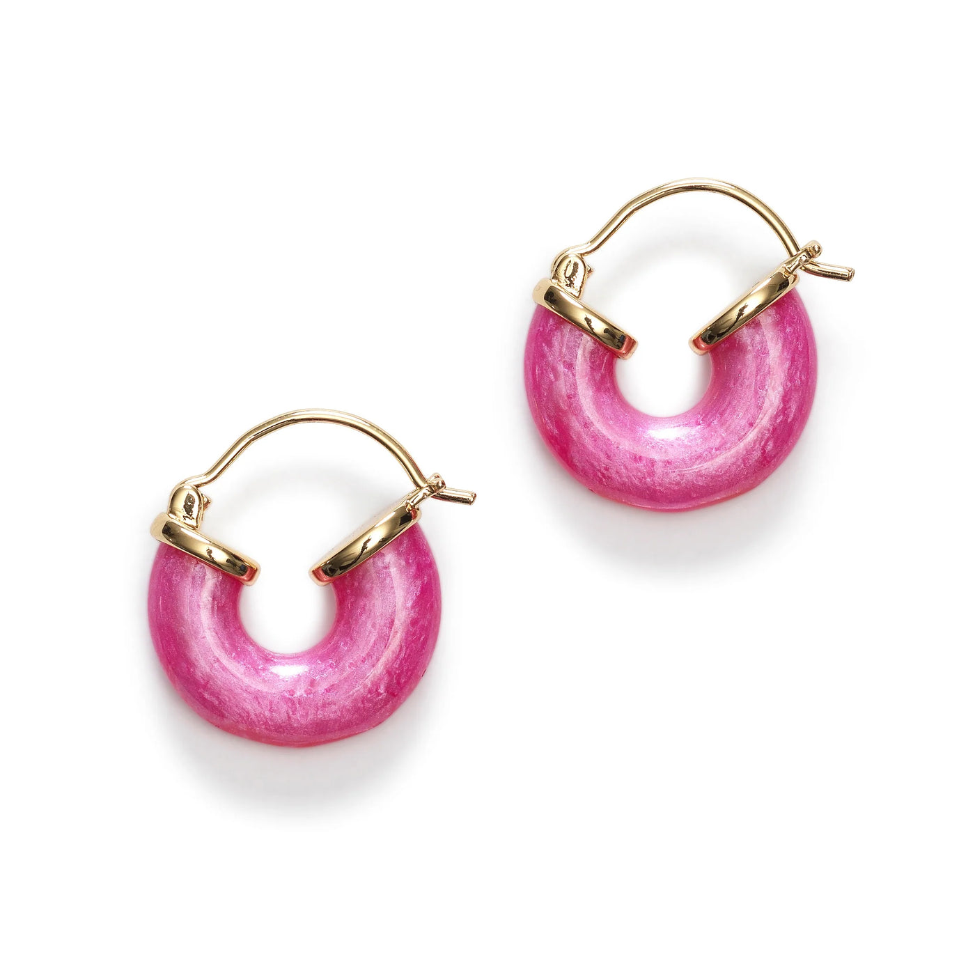 Petit Swell Hoops, Pink Lotus