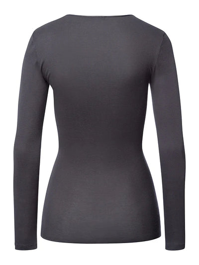 Cotton Seamless Langærmet, Grå