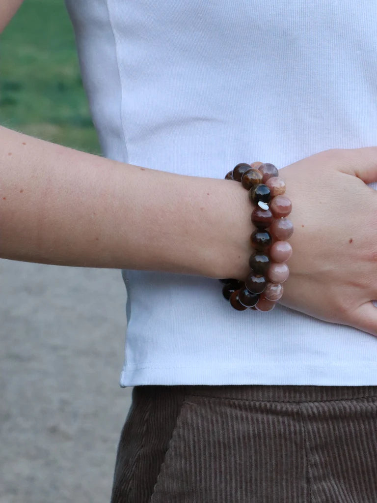 Chunky Krystal Armbånd, Tiger Eye