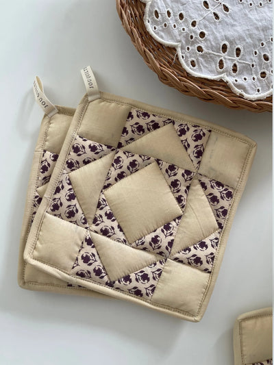 Grydelapper, Patchwork, 2 stk