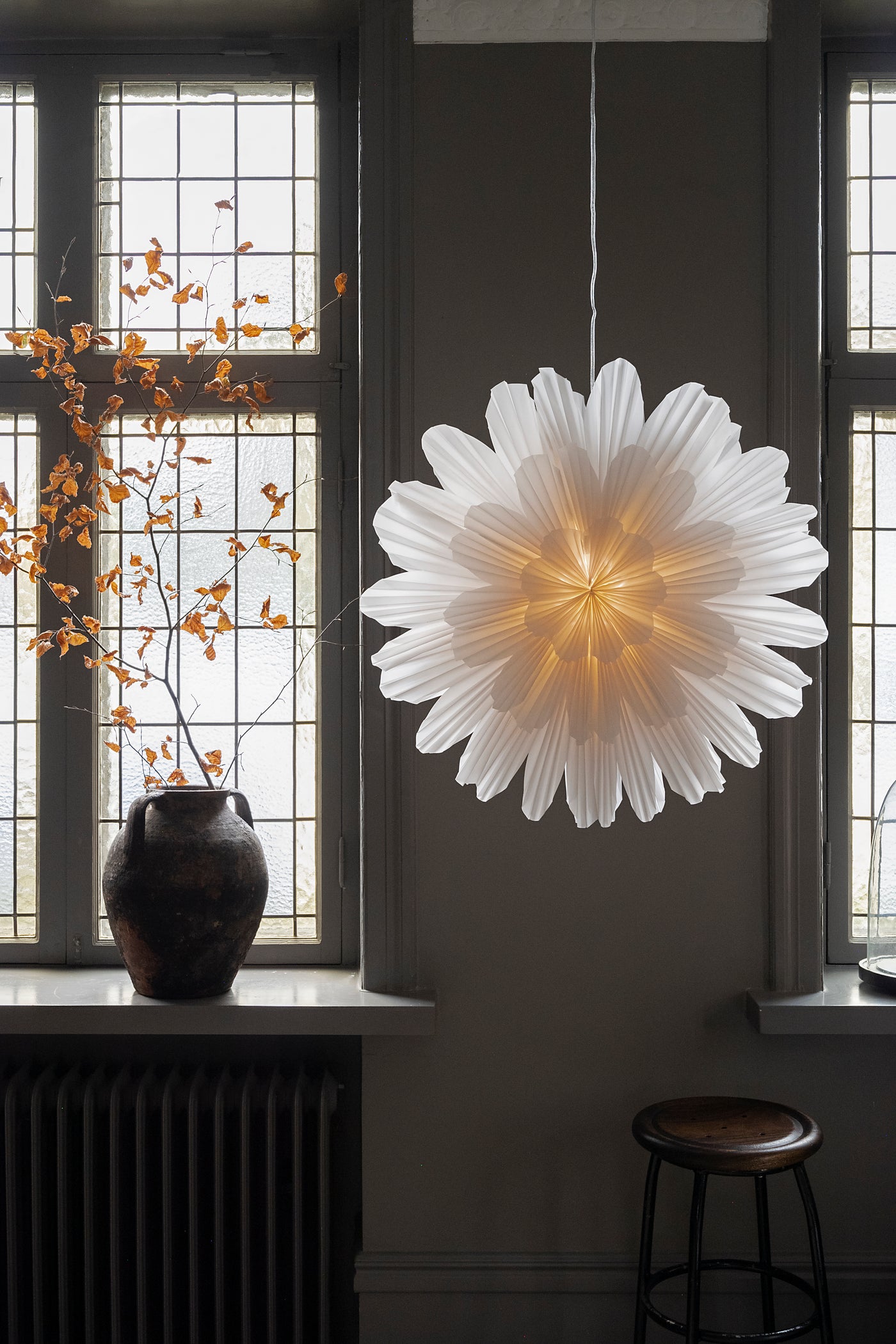 Lampe, Snöblomma, hvid 100cm