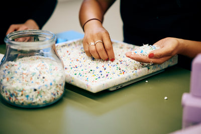 Skammel / bord, Mabel, Terrazzo