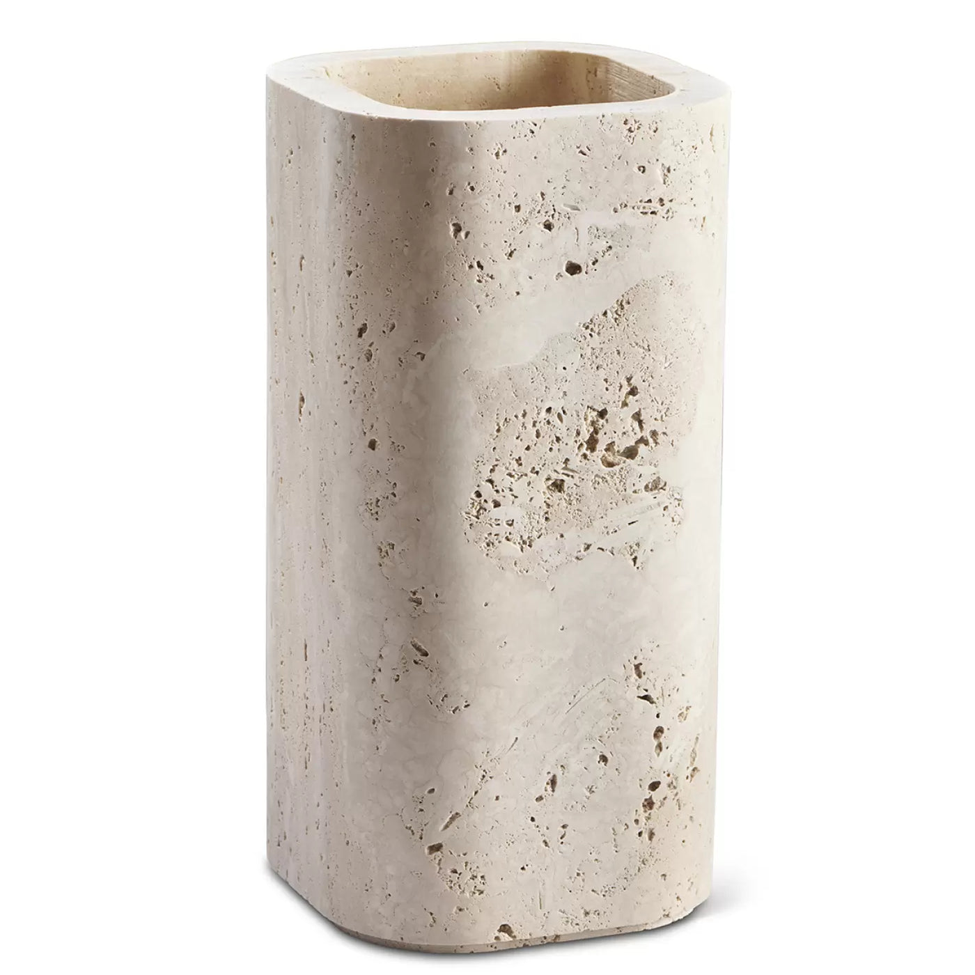 Vase, siv travertin, medium