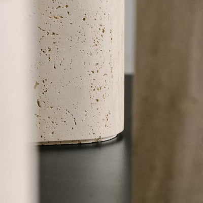 Vase, siv travertin, medium
