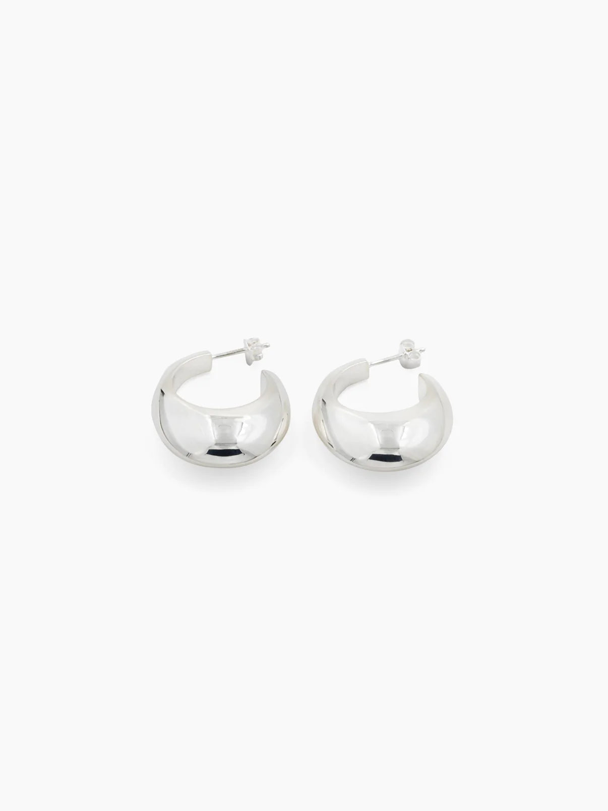 Øreringe, ovale hoops, sølv