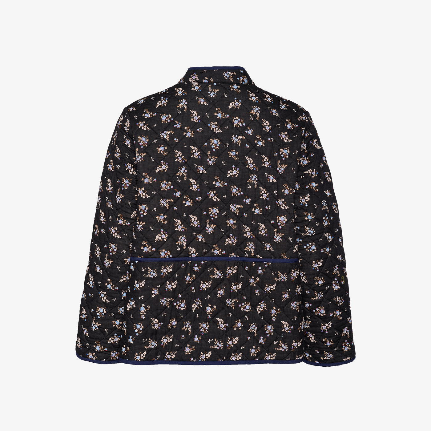 Quiltet jakke, Adriane, sorte blomster