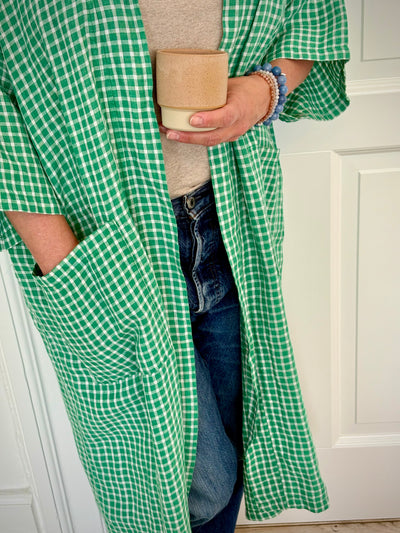 KIMONO EMERALD CHECKS