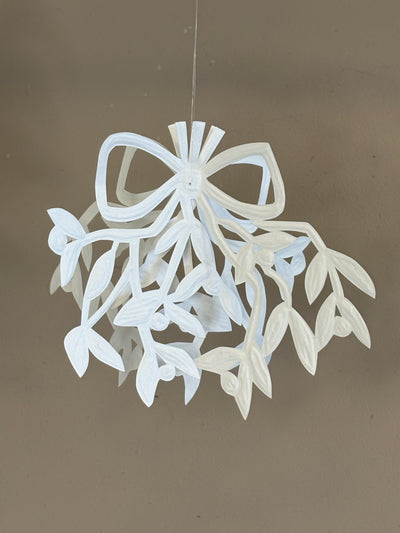 Papirpynt, mistelten i hvid